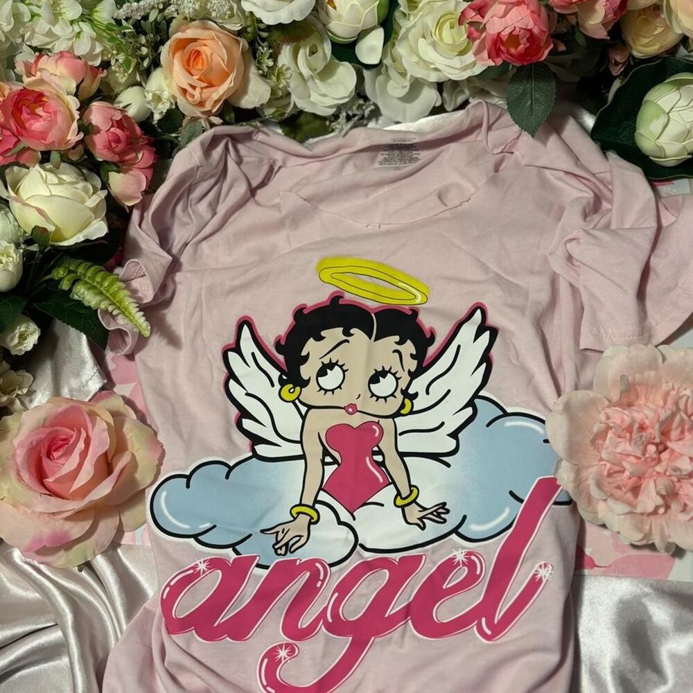 Pink angel y2k coquette Betty Boop T-shirt